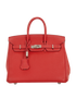 Birkin 25 In Togo Vermillon, &pound;14,000, Handbags, Red, Leather, Front view
